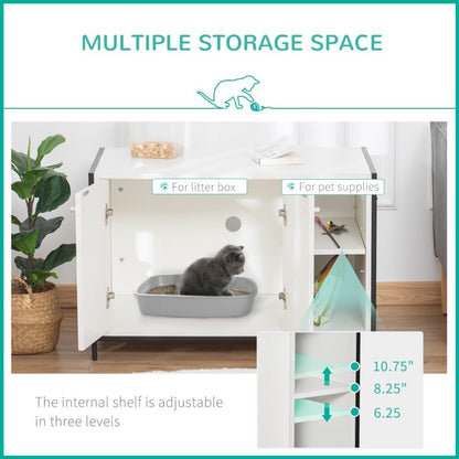Hidden Cat Litter Box Enclosure-Stylish Multi-Functional Cat Furniture