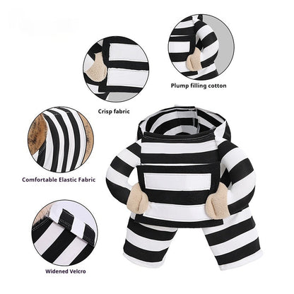 Dog Halloween Pet Costume Striped Funny Clothes