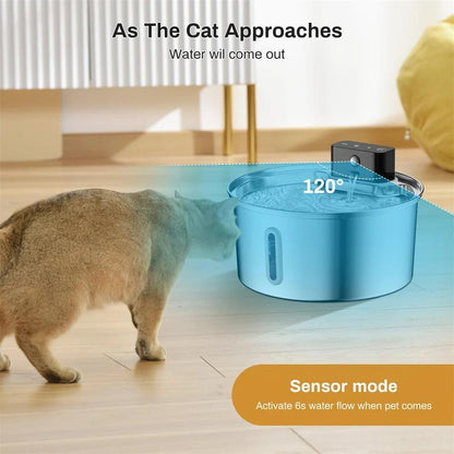 Pet intelligent water dispenser with wireless sensor and 304 stainless steel for cats and dogs
