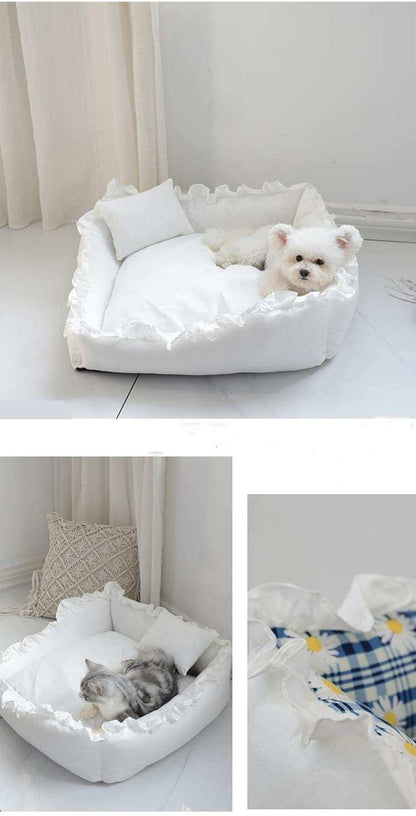 Princess Dog Bed - Comfortable Small Pet Sofa & Cat Bed for Cozy Rest