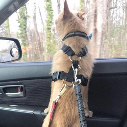 Adjustable Dog Seat Belt Dog Car Seatbelt Harness Leads Elastic Reflective Safety Rope