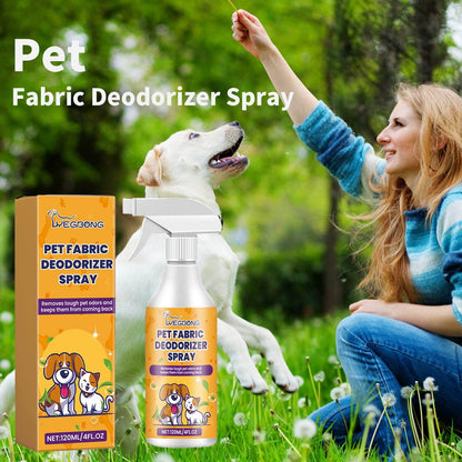 Pet Fabric Deodorizer Spray bottle for freshening and removing pet odors indoors