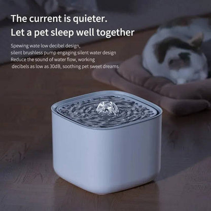 3L large capacity pet fountain with quiet circulating water flow and USB charging for cats and dogs