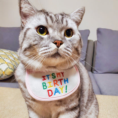 Factory Wholesale Direct Supply Pet Cat Bib Holiday Birthday Bib Pet Supplies Bib Triangle Scarf