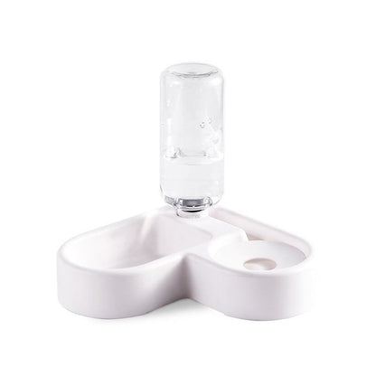 Space-saving plastic pet bowls with moisture-proof design and automatic water dispenser for cats and dogs