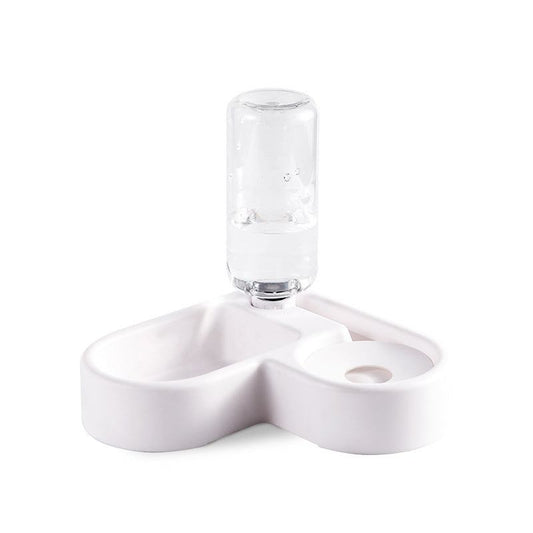 Space-saving plastic pet bowls with moisture-proof design and automatic water dispenser for cats and dogs