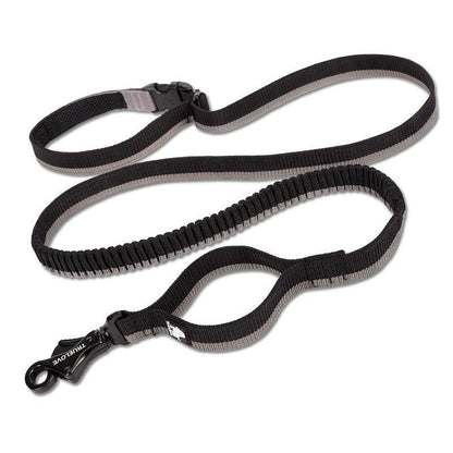 Adjustable elastic pet dog leash with cushioning for outdoor running and waist tying in multiple colors