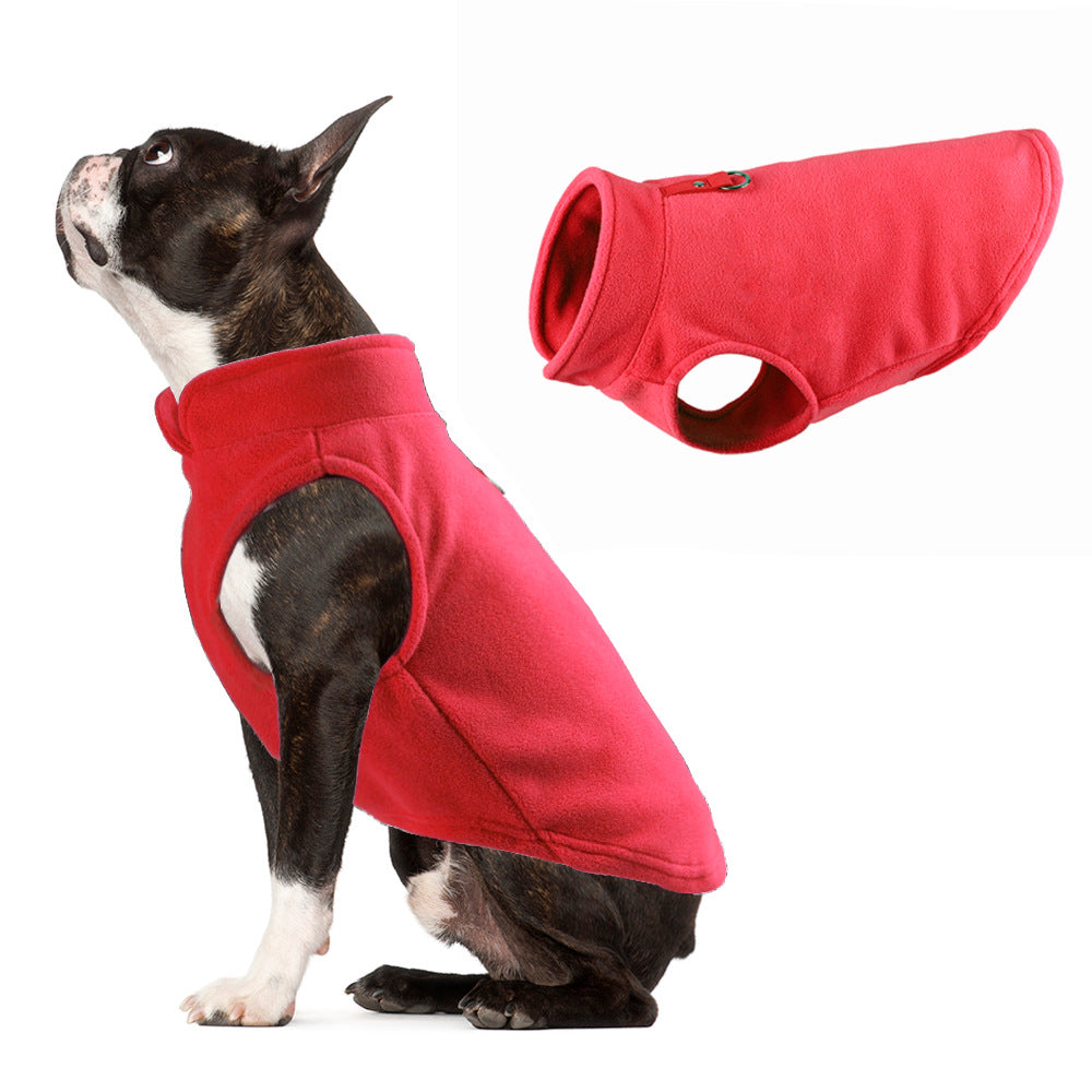 Dog clothing thickened solid color fleece pet dog supplies
