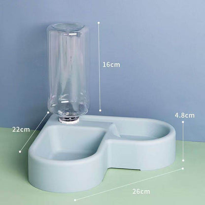 Space-saving plastic pet bowls with moisture-proof design and automatic water dispenser for cats and dogs