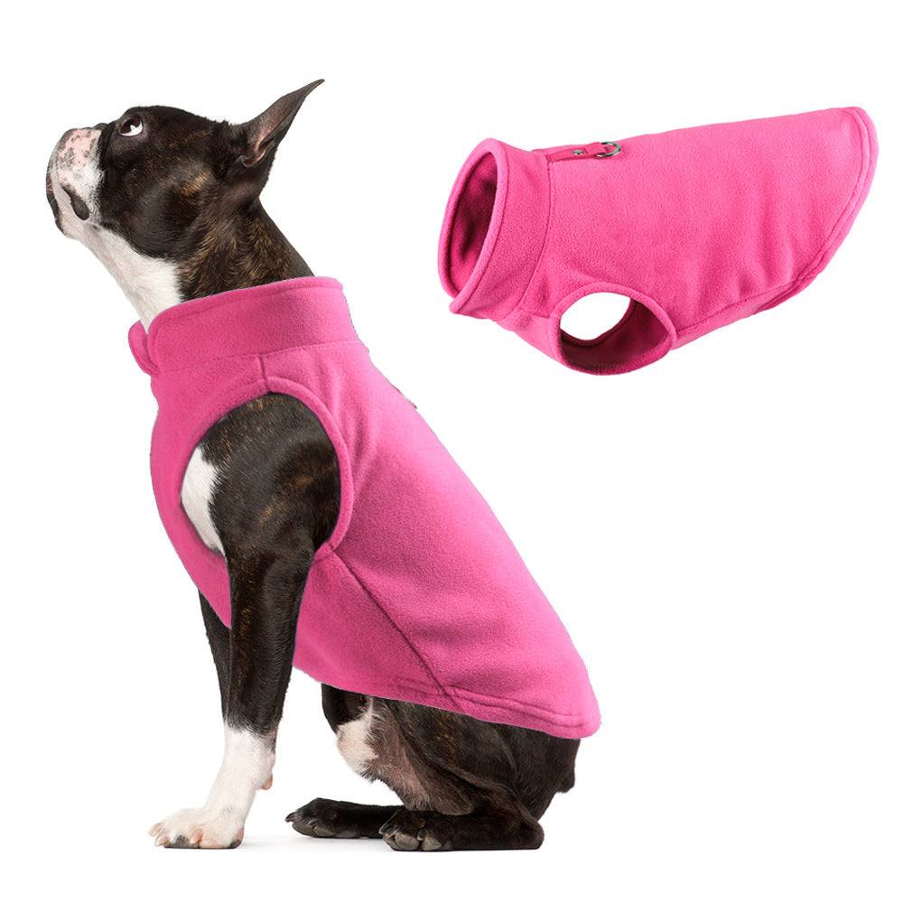 Dog clothing thickened solid color fleece pet dog supplies