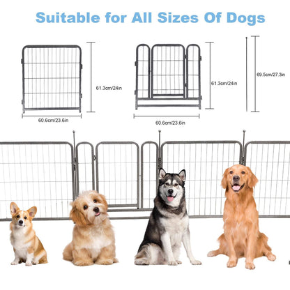 16 Panels Dog Playpen for Outdoor, Yard, and Camping - 24 inch Height