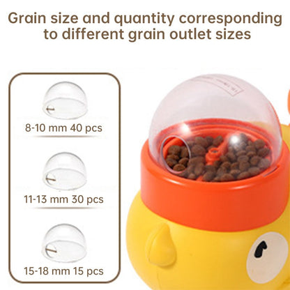 Yellow intelligent cartoon dog automatic feeder with large capacity and pet-pressing function