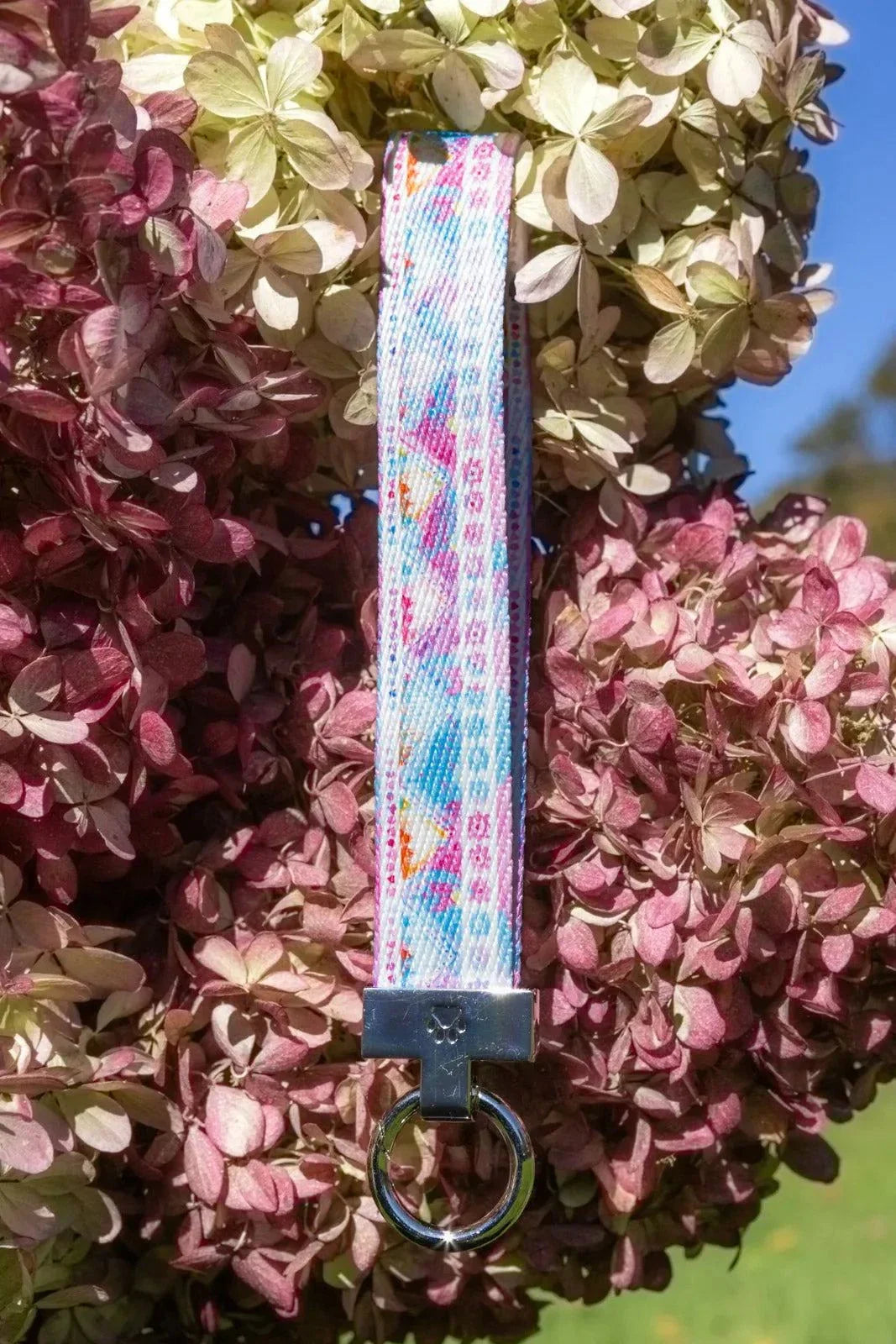 Pink and Blue Tribal Dog Bandana & Keychain – Stylish Pet Accessory