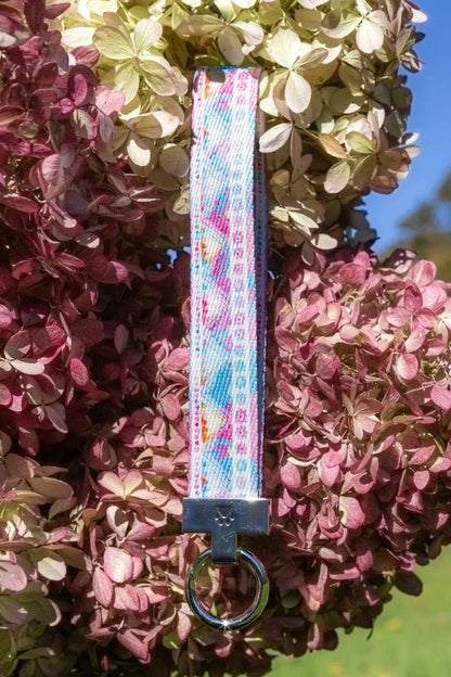 Pink and Blue Tribal Dog Bandana & Keychain – Stylish Pet Accessory