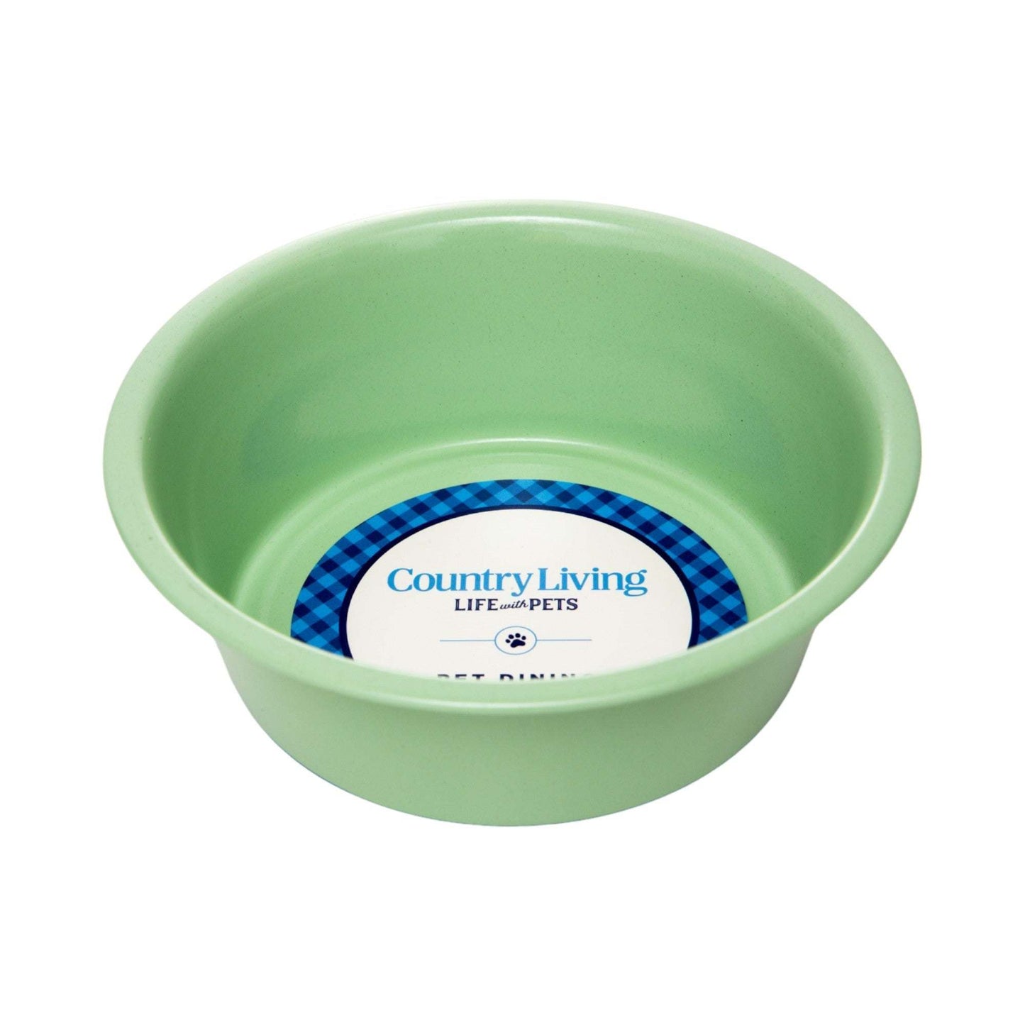 Country Living Set of 2 Coated Stainless Steel Heavy Dog Bowls in green with non-slip silicone feet for medium to large breeds
