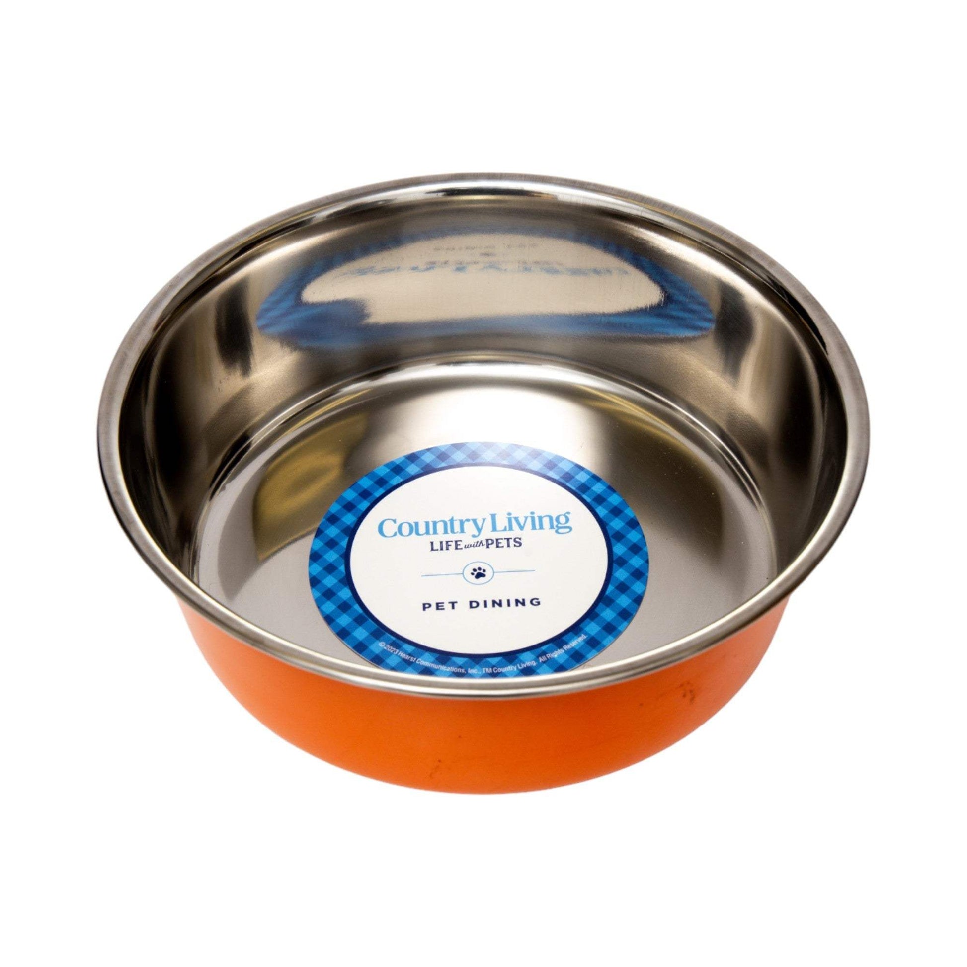 Country Living Set of 2 Heavy Gauge Stainless Steel Dog Bowls –Durable