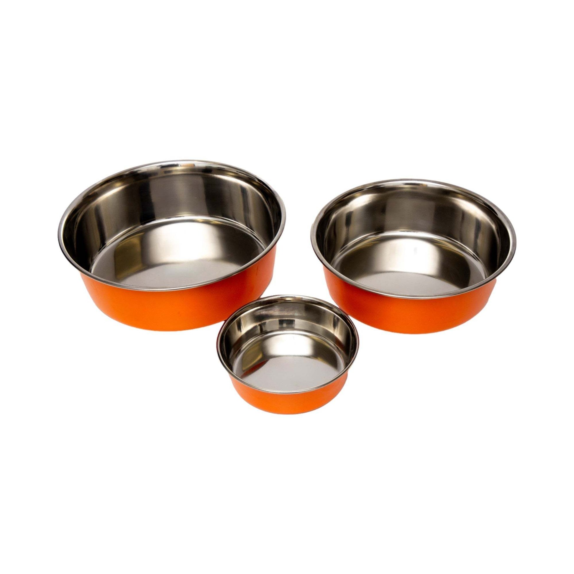 Country Living Set of 2 Heavy Gauge Stainless Steel Dog Bowls –Durable