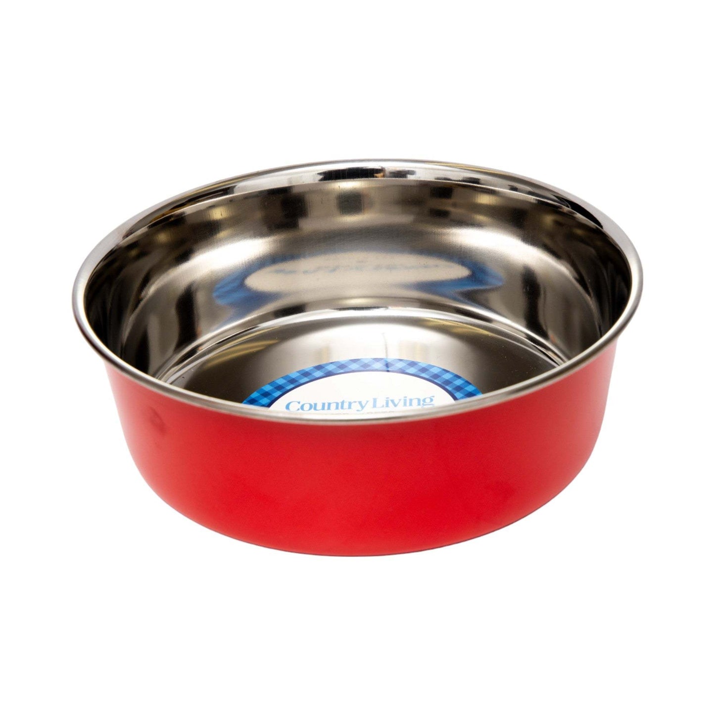 Country Living Set of 2 Heavy Gauge Stainless Steel Dog Bowls –Durable