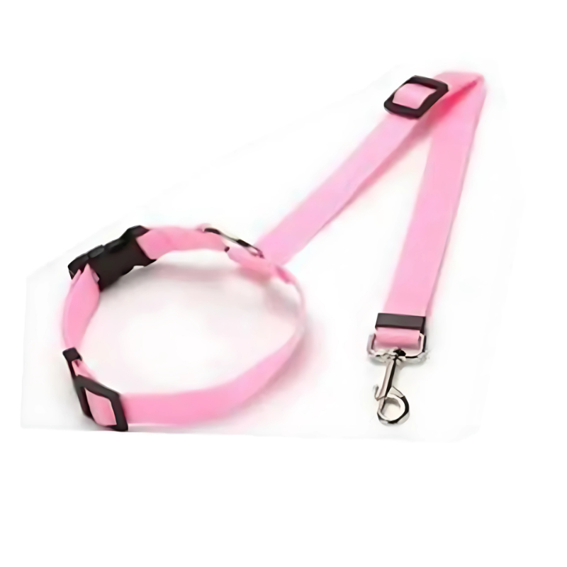 Solid Color 2-in-1 Pet Car Seat Belt & Adjustable Nylon Leash