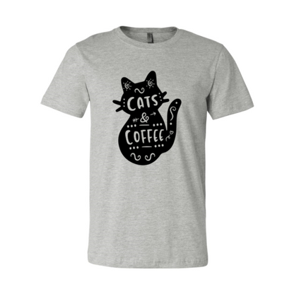Cat And Coffee T-Shirt - Premium Cotton, Soft Feel, High-Quality Print