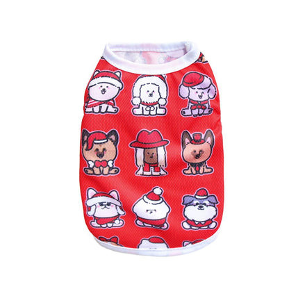 Christmas Limited Edition Cat And Dog Clothing Vest For Small Pete Short Style Non Shedding