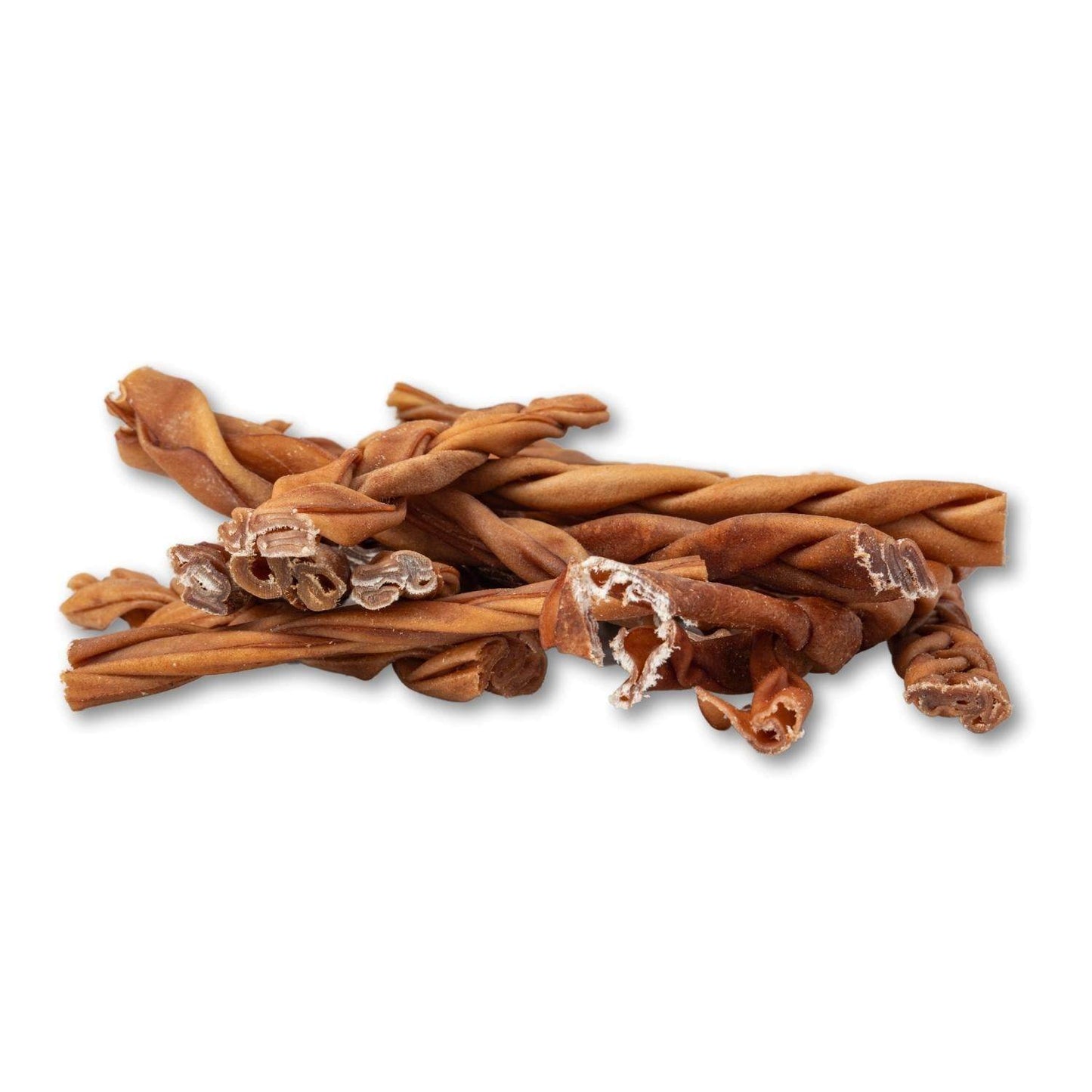 All-Natural Braided Collagen Stick dog treats made from 100% beef dermis promoting joint, skin, and coat health.