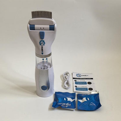 USB Rechargeable Pet Lice Remover for Dogs and Cats - Flea Comb, Portable
