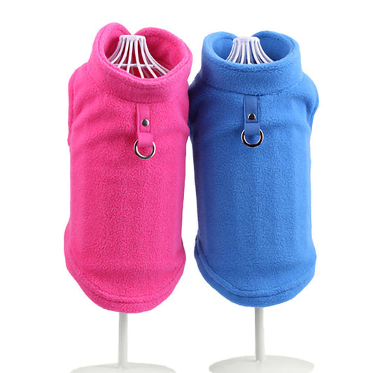 Dog clothing thickened solid color fleece pet dog supplies