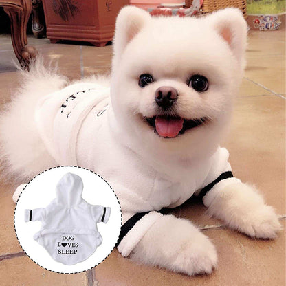 white bath robe with hood for small dogs soft cotton quick drying pet clothing