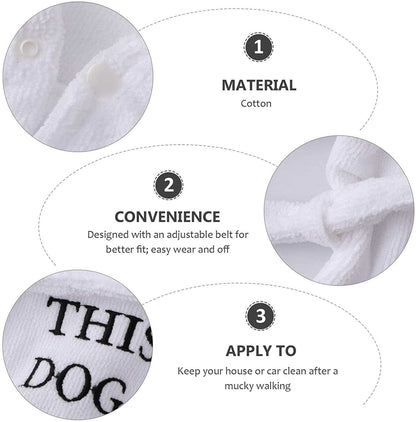 Cotton bath robe with hood for pets, adjustable belt, soft and absorbent for small to medium dogs
