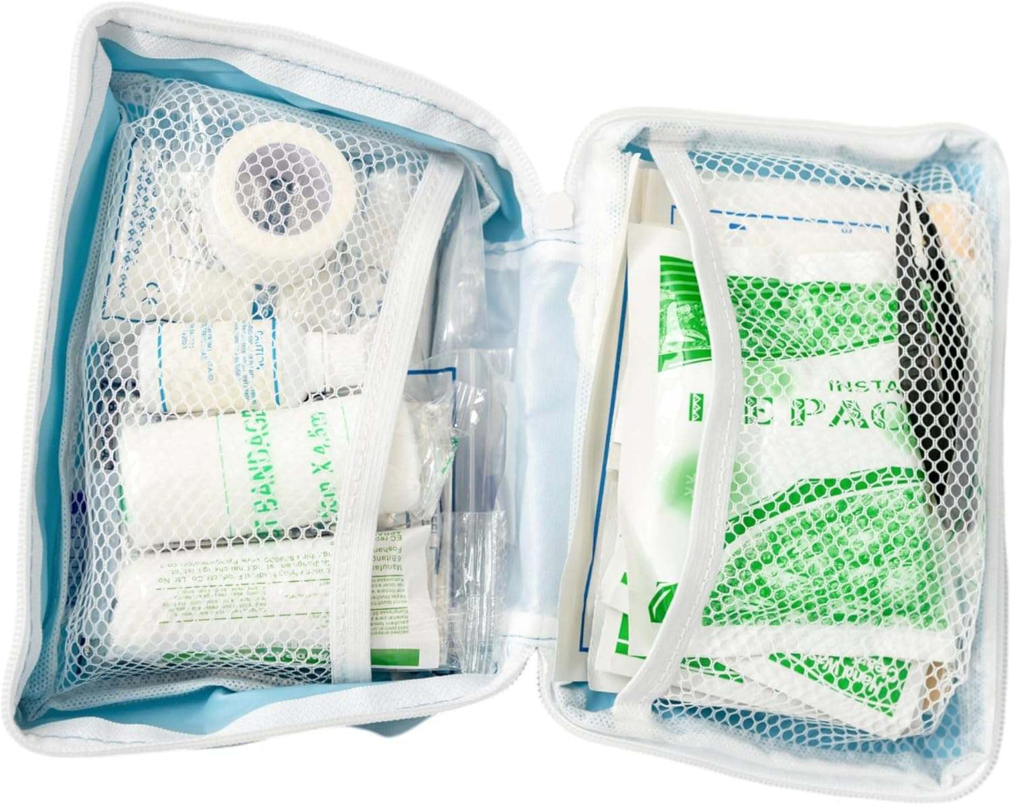 Country Living 50-Piece Pet Travel First Aid Kit with bandages, gauze, and emergency supplies in a compact pouch