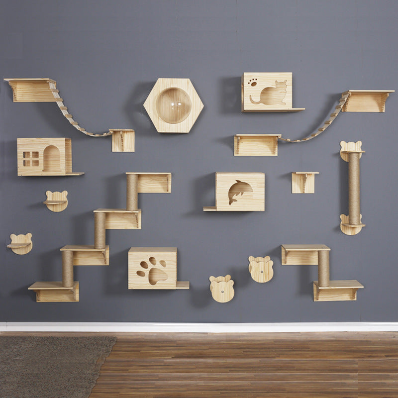 Cat climbing frame solid wood