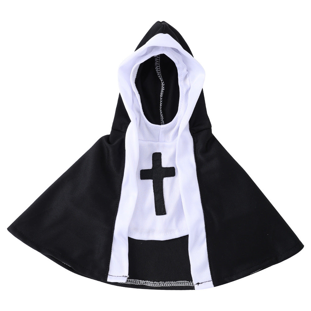 Cat Halloween Decoration Nun Cloak Dog