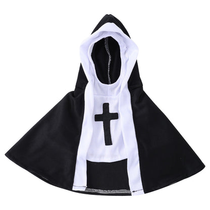 Cat Halloween Decoration Nun Cloak Dog