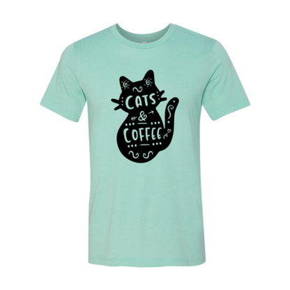 Cat And Coffee T-Shirt - Premium Cotton, Soft Feel, High-Quality Print