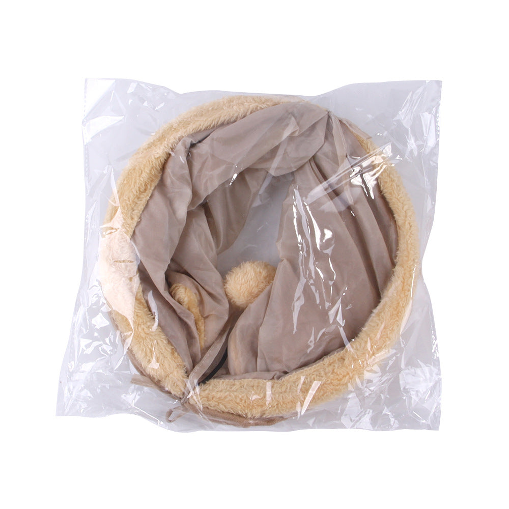 Folding Suede Cat Tunnel Toy Folding Compact For Storage