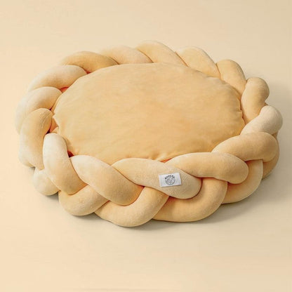 Round detachable pet kennel mat filled with polyester cotton in multiple colors