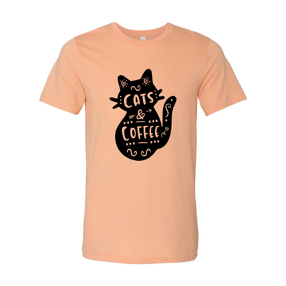 Cat And Coffee T-Shirt - Premium Cotton, Soft Feel, High-Quality Print