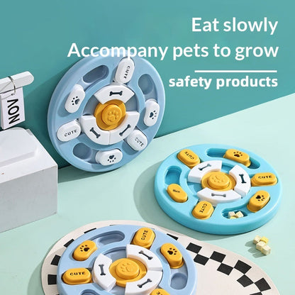 Pet Round Sounding Puzzle Toy In Blue And Yellow, Durable For Biting And Teething Training