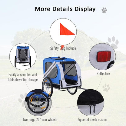 Bike Trailer Cargo Cart for Dogs & Pets - Heavy Duty Weather Resistant