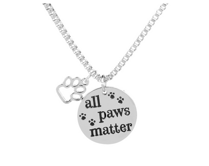 All Paws Matter Pendant Necklace- Pet Rescue Jewelry for Animal Lovers