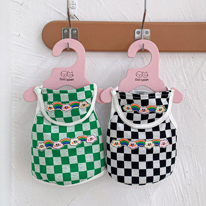 Bib Chessboard Fashion Brand Vest Pet Dog