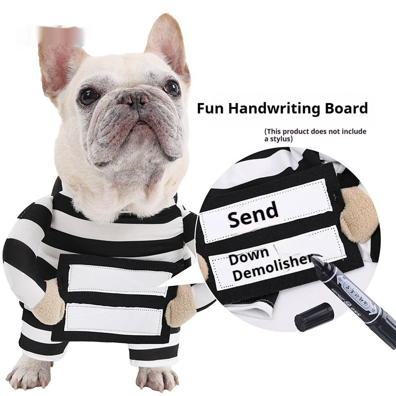 Dog Halloween Pet Costume Striped Funny Clothes