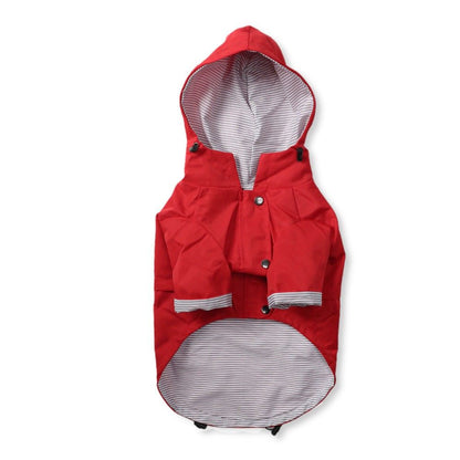 Windproof and rainproof British retro thick all weather dog raincoat