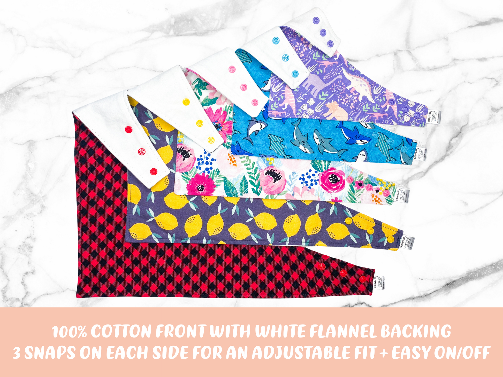 I Love Dad dog bandana with adjustable snaps and flannel backing for stylish and comfortable fit