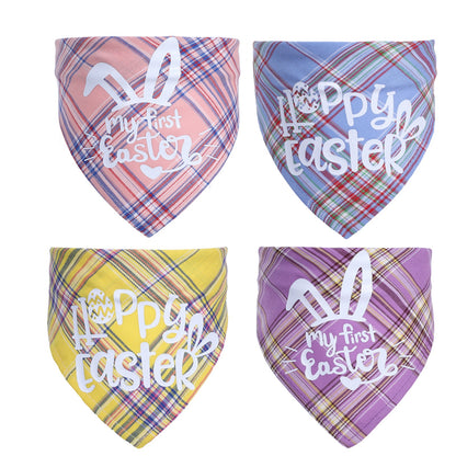 Easter Bunny Pet Triangle Towel Single Layer