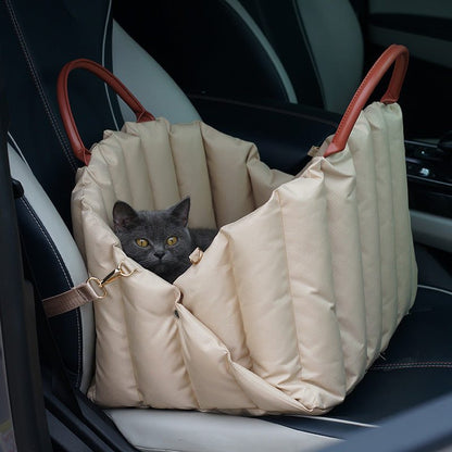 Light khaki pet nest travel cat and dog nest cage mat handbag for winter warmth