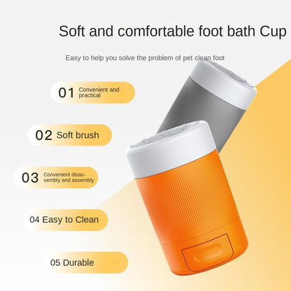 Pet Foot Washing Cup for small and medium dogs with antibacterial soft bristles and towel accessory
