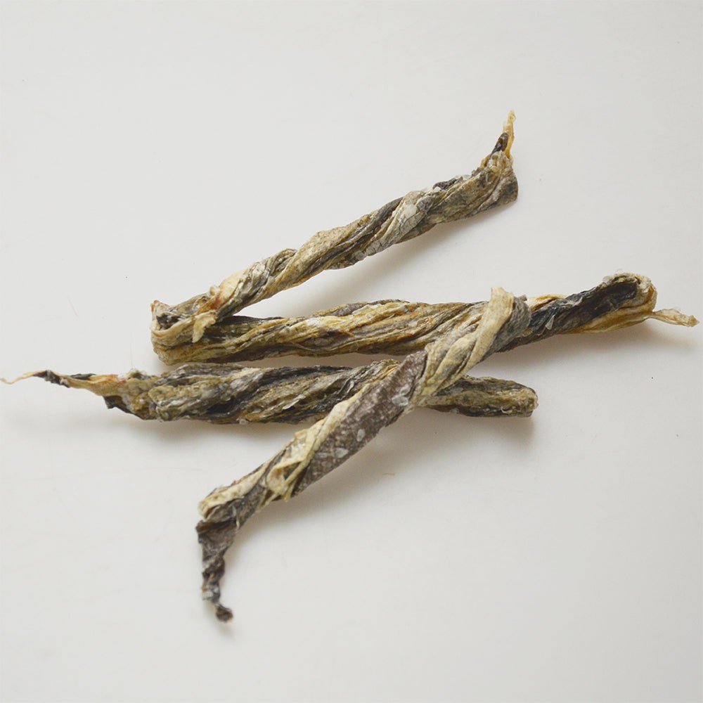 Jack PetPals Seafood Feast codfish skin chew treats for dogs, grain-free, omega-3 rich dental chews