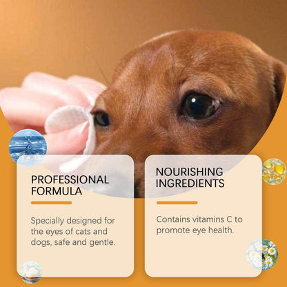 Eye wipes for cats and dogs with nourishing ingredients for gentle eye cleaning and tear stain removal